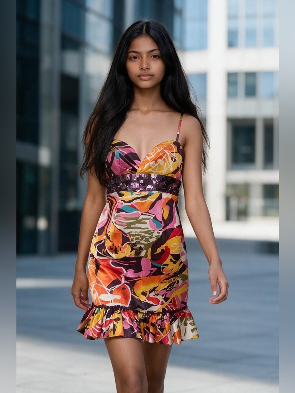 Terani Couture cocktail dress size 2 abstract